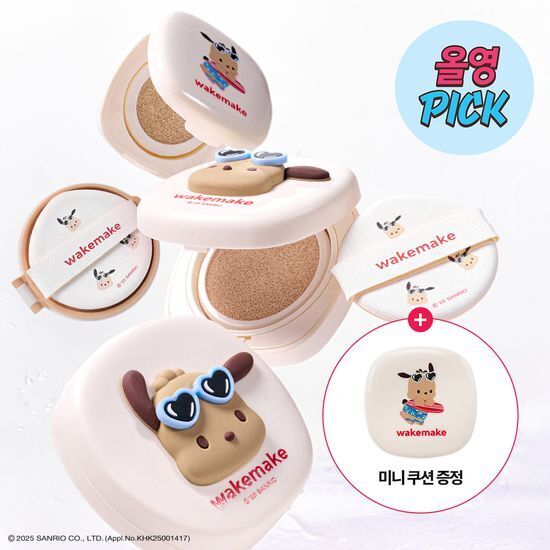 [Olive Young x Sanrio] WAKEMAKE 無瑕服貼氣墊粉餅 15g 附迷你版