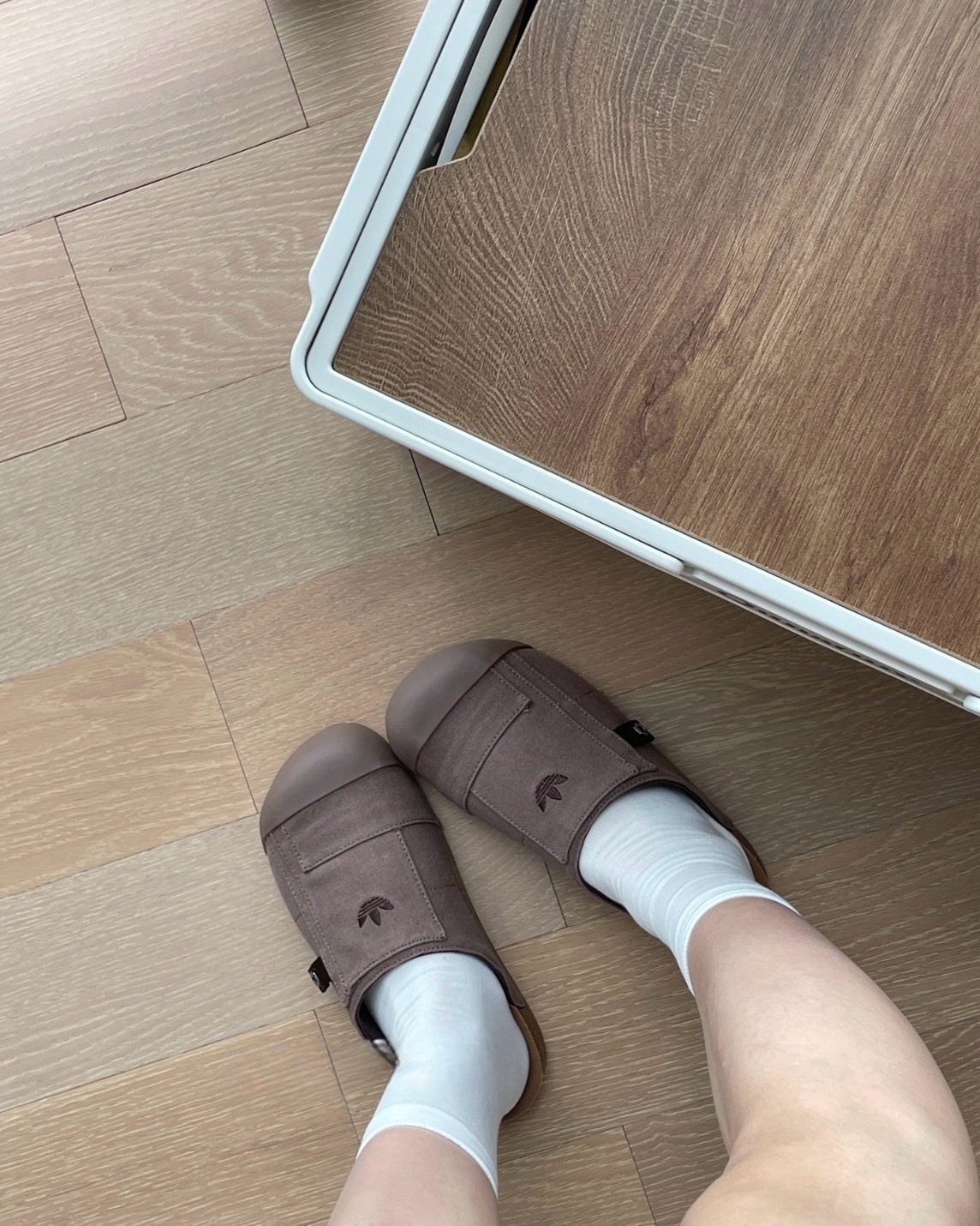 Adidas Originals Adimule Sldies 麂皮 穆勒 包頭 懶人鞋 勃肯鞋 深棕