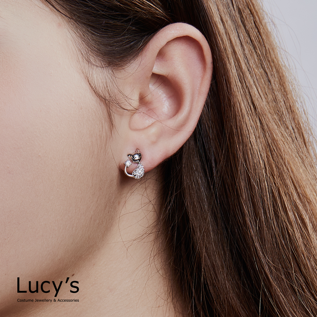 靈氣小貓 耳環 (二色) (123504/123505)