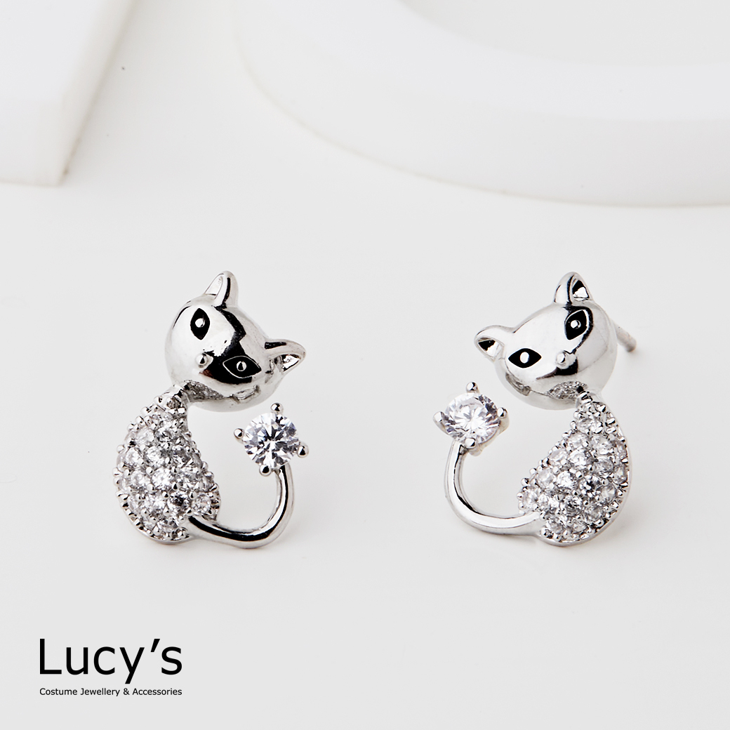 靈氣小貓 耳環 (二色) (123504/123505)