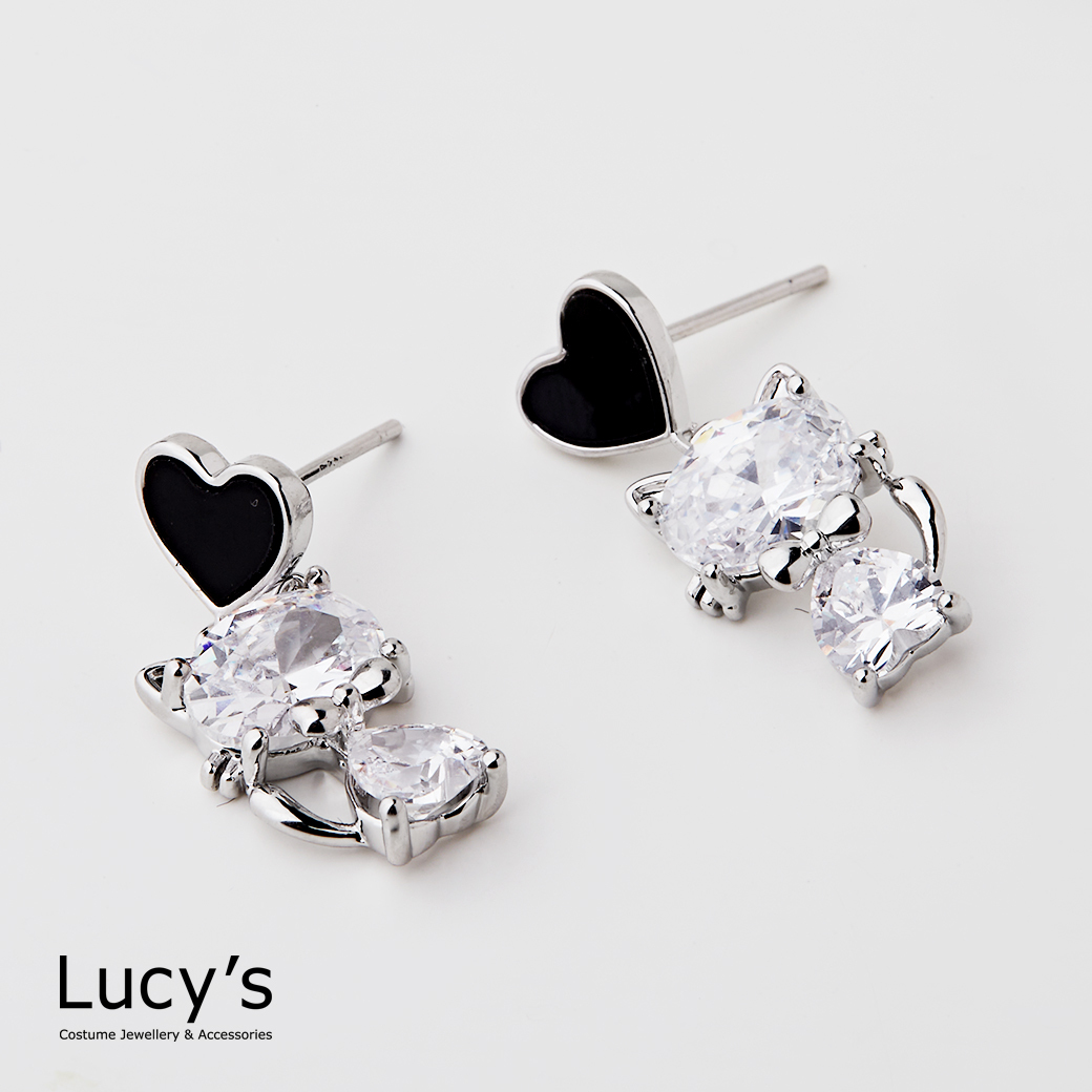 純愛小貓 耳環 (二色) (123677/123678)