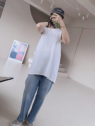 春夏新款/後開叉長版背心 MANIFEST正韓🇰🇷