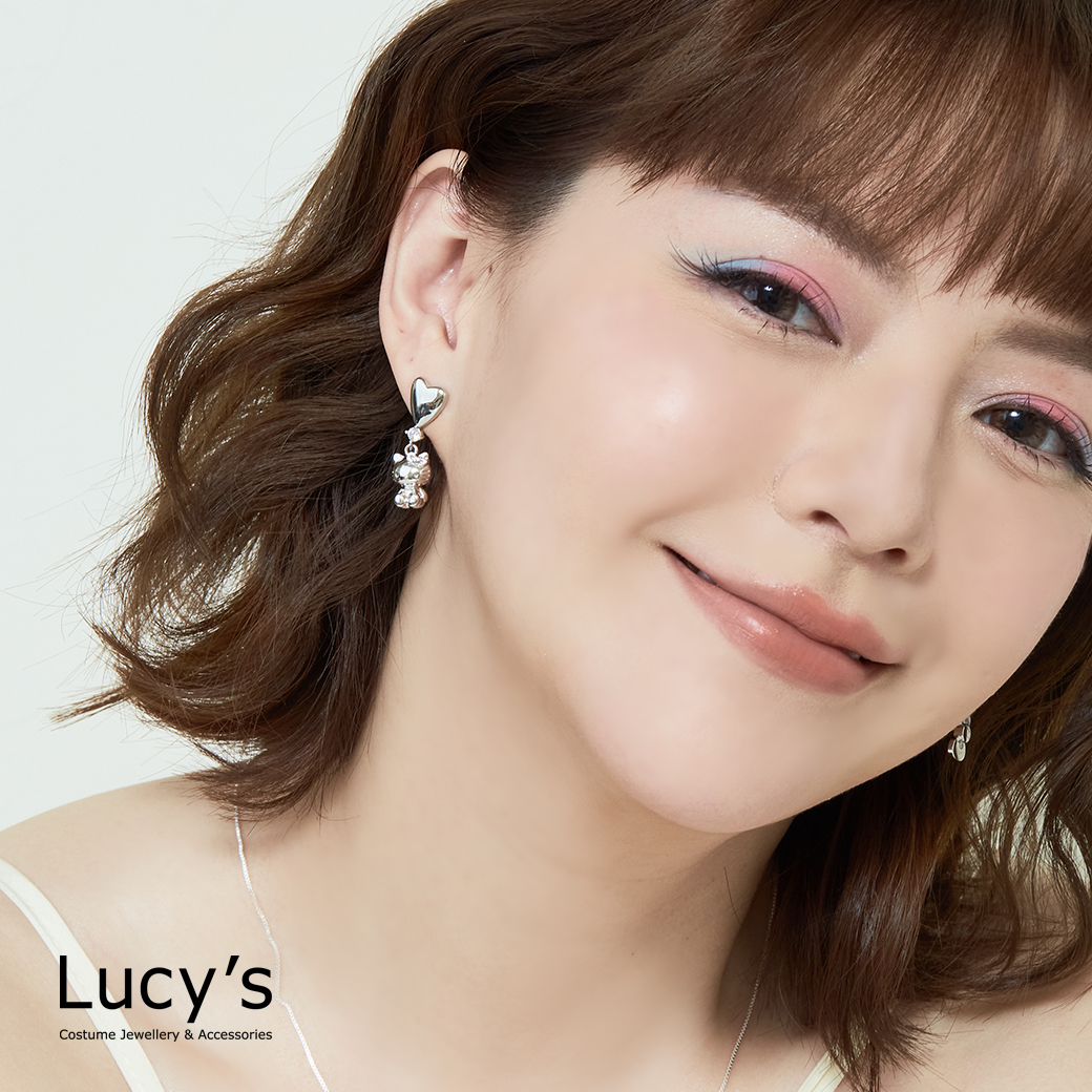 Lucy's X Hello Kitty 限量聯名 Cutie 愛心針式/夾式耳環 (三色) (125404-125409)