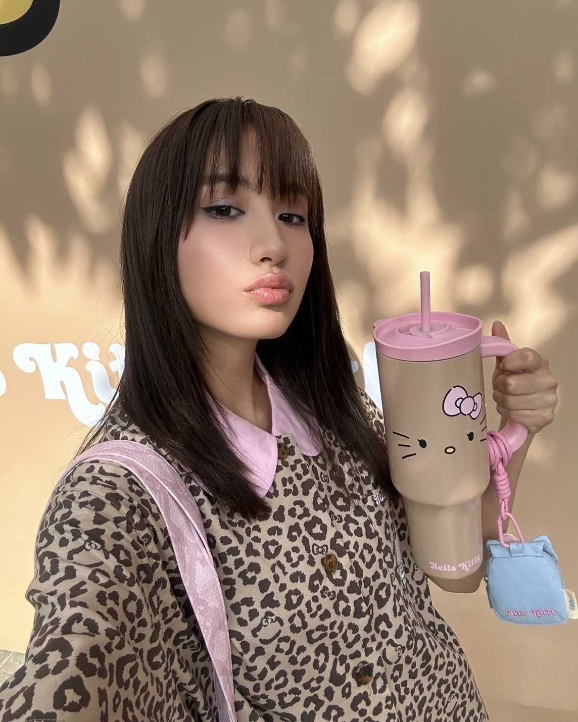 <現貨><上海限定>三麗鷗 hello kitty x 野獸派 巨無霸 保溫 吸管 不銹鋼 保冷 保溫杯 豹紋 4款