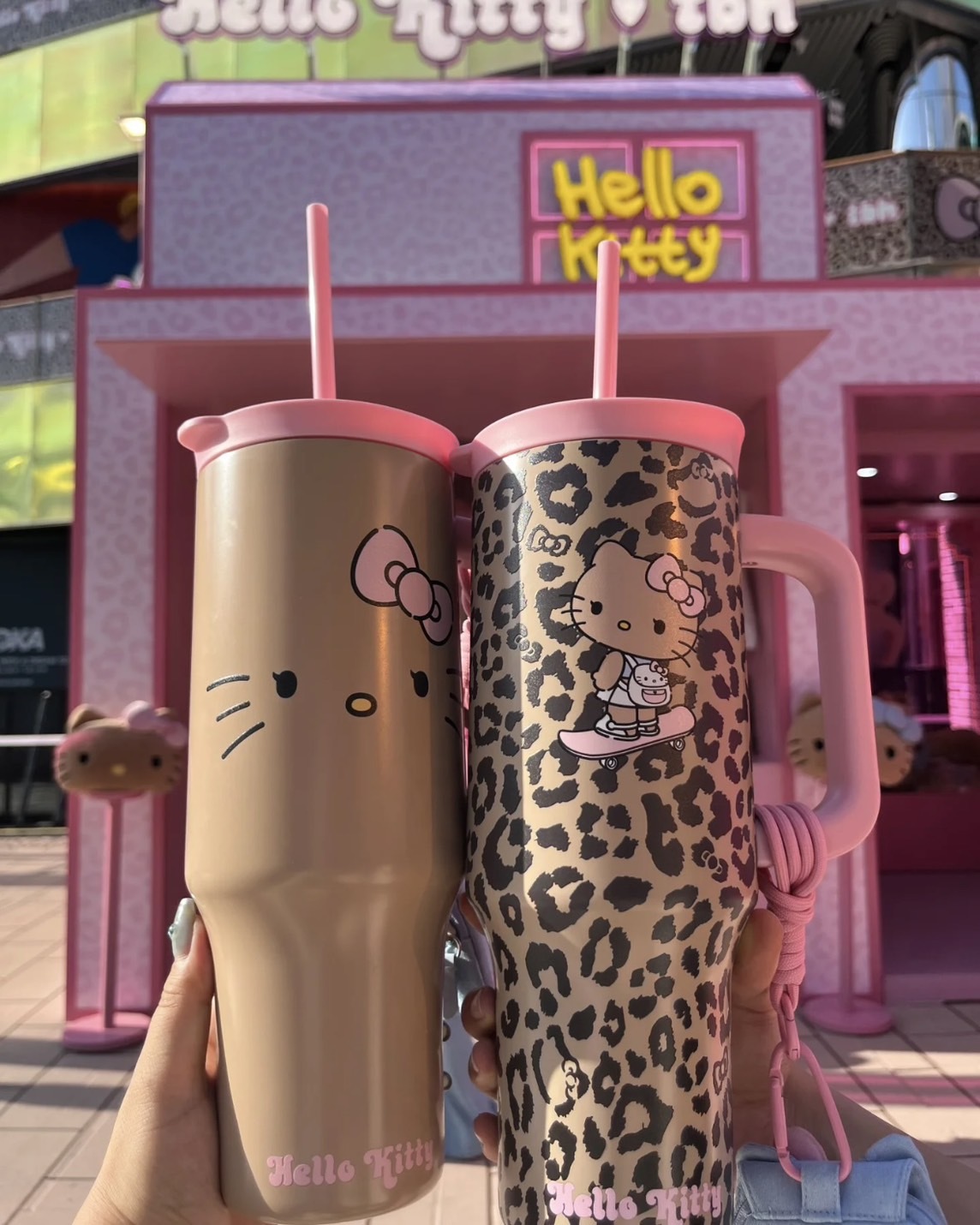 <現貨><上海限定>三麗鷗 hello kitty x 野獸派 巨無霸 保溫 吸管 不銹鋼 保冷 保溫杯 豹紋 4款