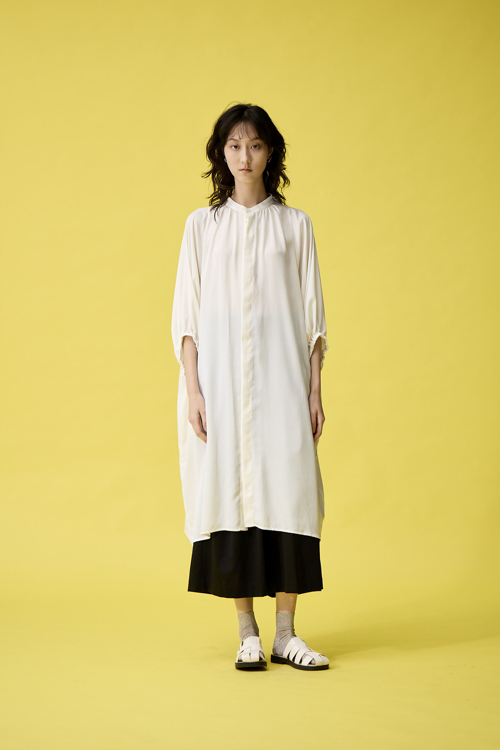 襯衫式蓬袖洋裝