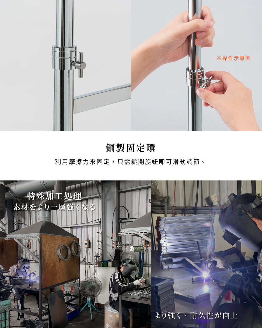 SteelGuard Series櫥內伸縮式雙桿掛衣架 寬110~180cm