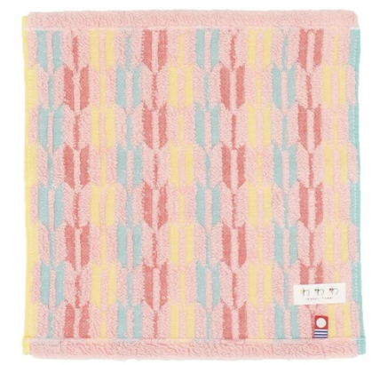 日本今治x小町矢絣方巾(櫻花色) 25x25 (日本製)