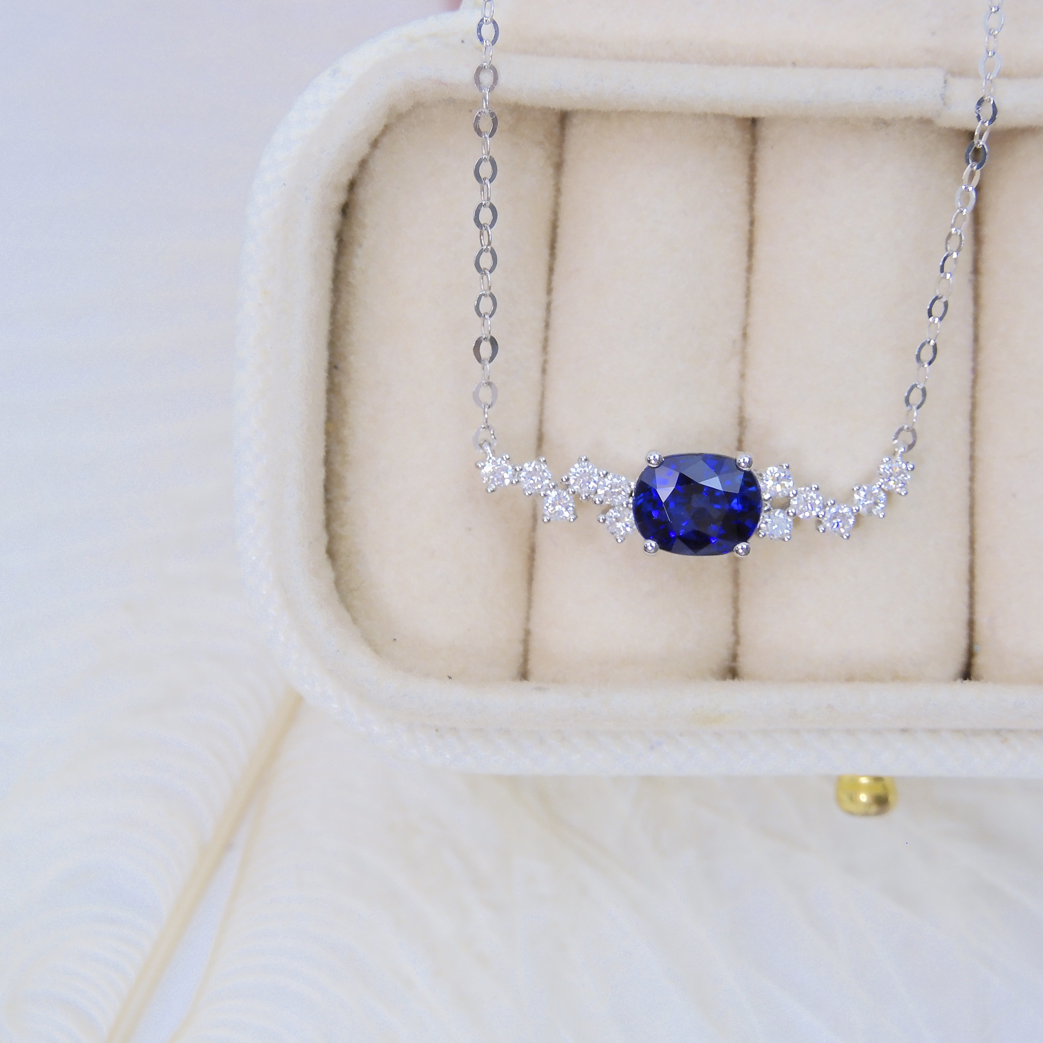 18K金 1.15ct 藍寶石項鏈 (配證書)