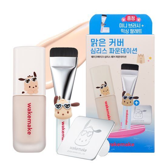 [Olive Young x Sanrio] WAKEMAKE 無瑕服貼粉底液 30ml 套組