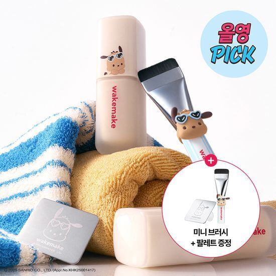 [Olive Young x Sanrio] WAKEMAKE 無瑕服貼粉底液 30ml 套組