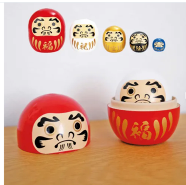 日本天然木材達摩套裝娃娃 (非日本製)