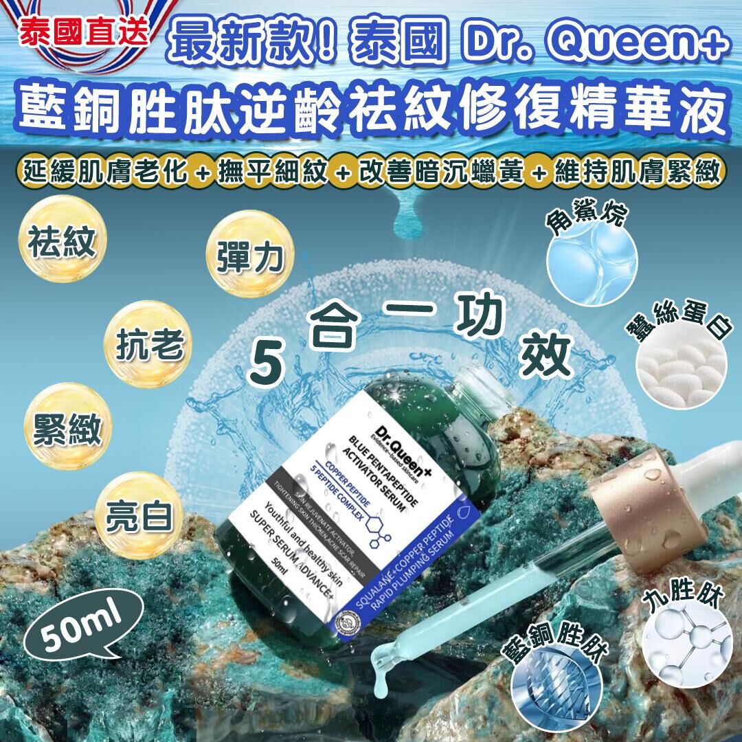 泰國直送 Dr.Queen+ 藍銅胜肽逆齡修復祛紋精華液