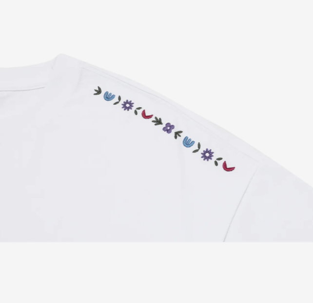 CPGN STUDIO / 肩部鏽花圖案短袖T恤 / 白色 / JUL25