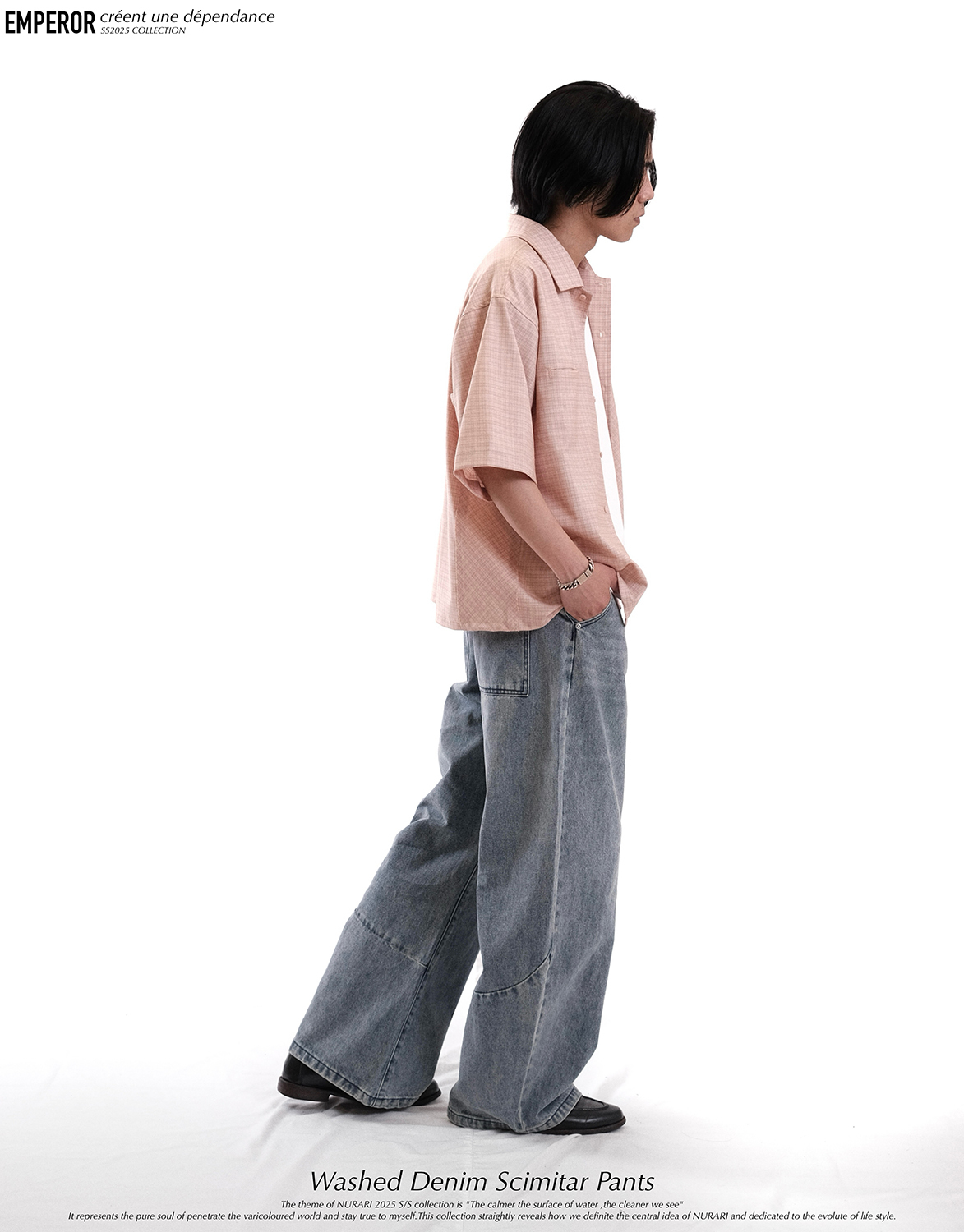 Nurari 水洗牛仔彎刀褲 水洗藍/水洗黑 25 S/S Em. Washed denim scimitar pants