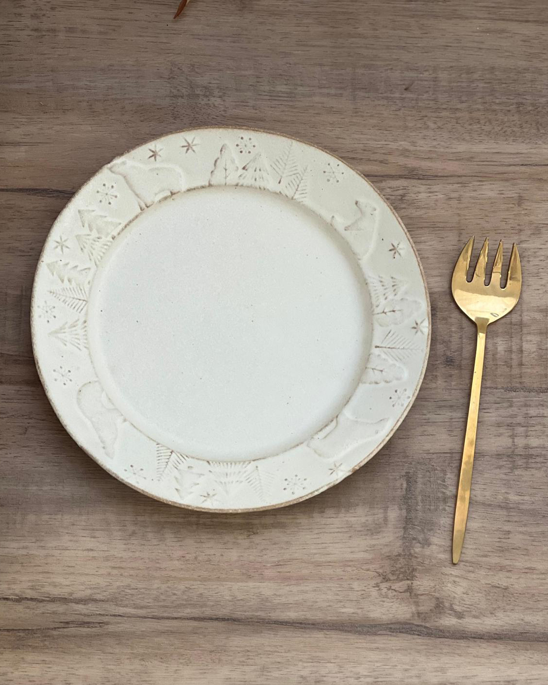 Mashiko ware Polar Bear 22cm Plate｜Wakasama