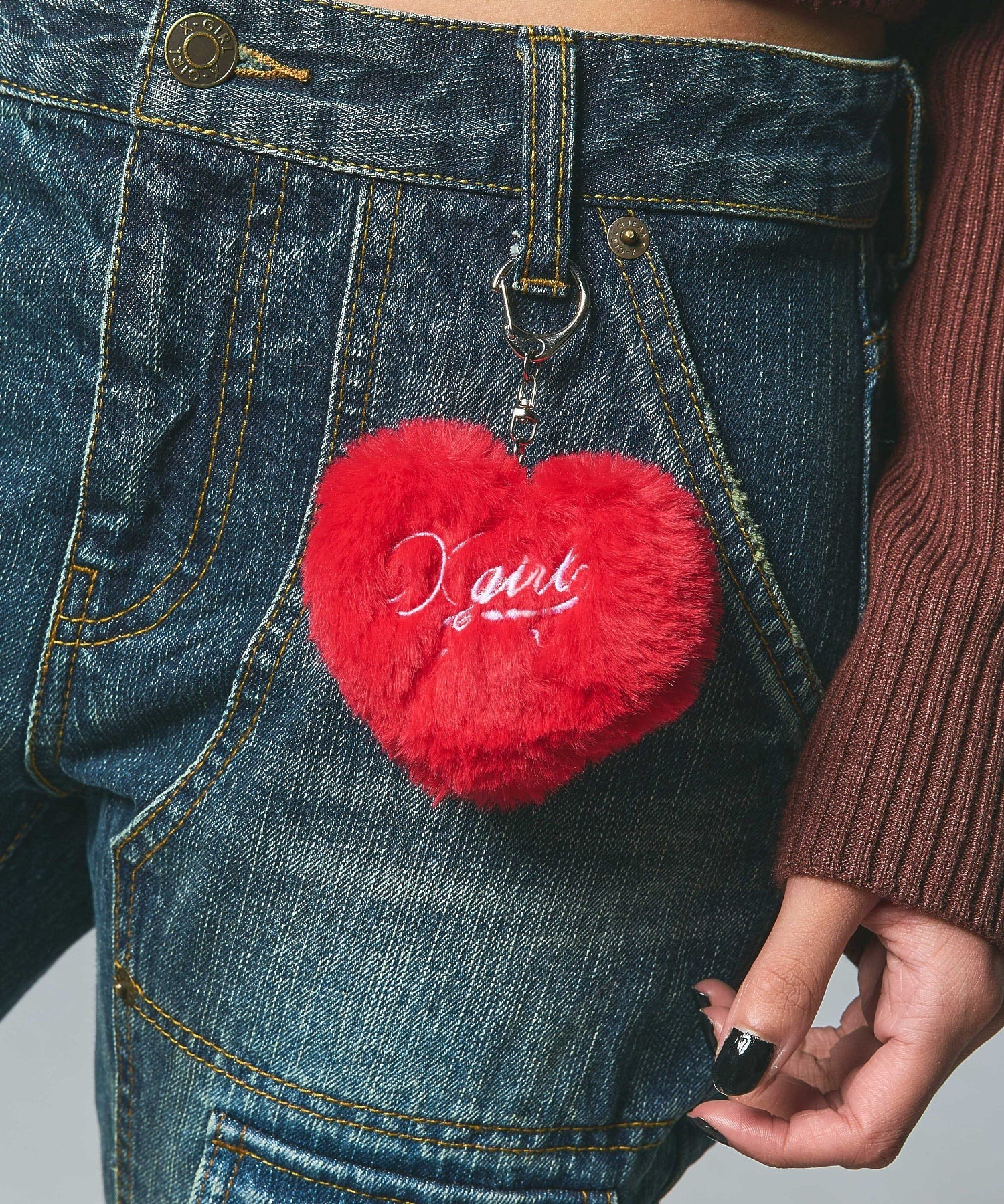X-girl PADDED HEART KEY CHARM