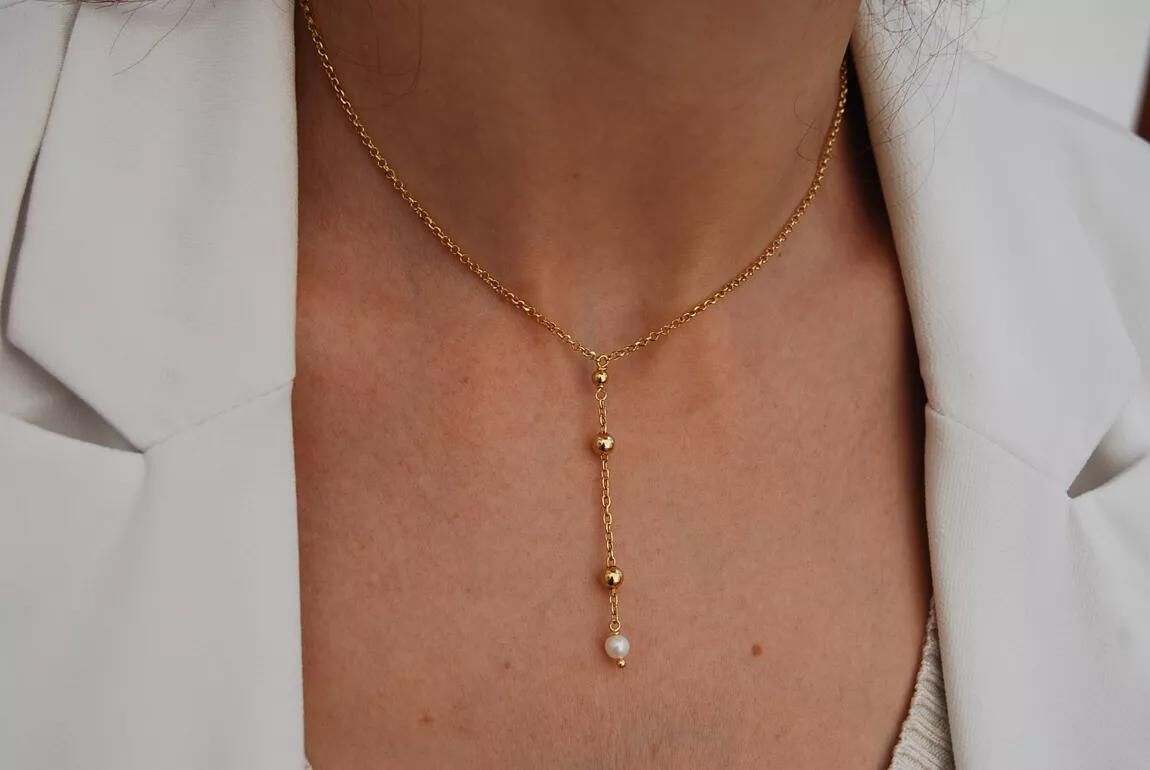 Yneda Jewels-長款垂墜 925純銀鍍24K金