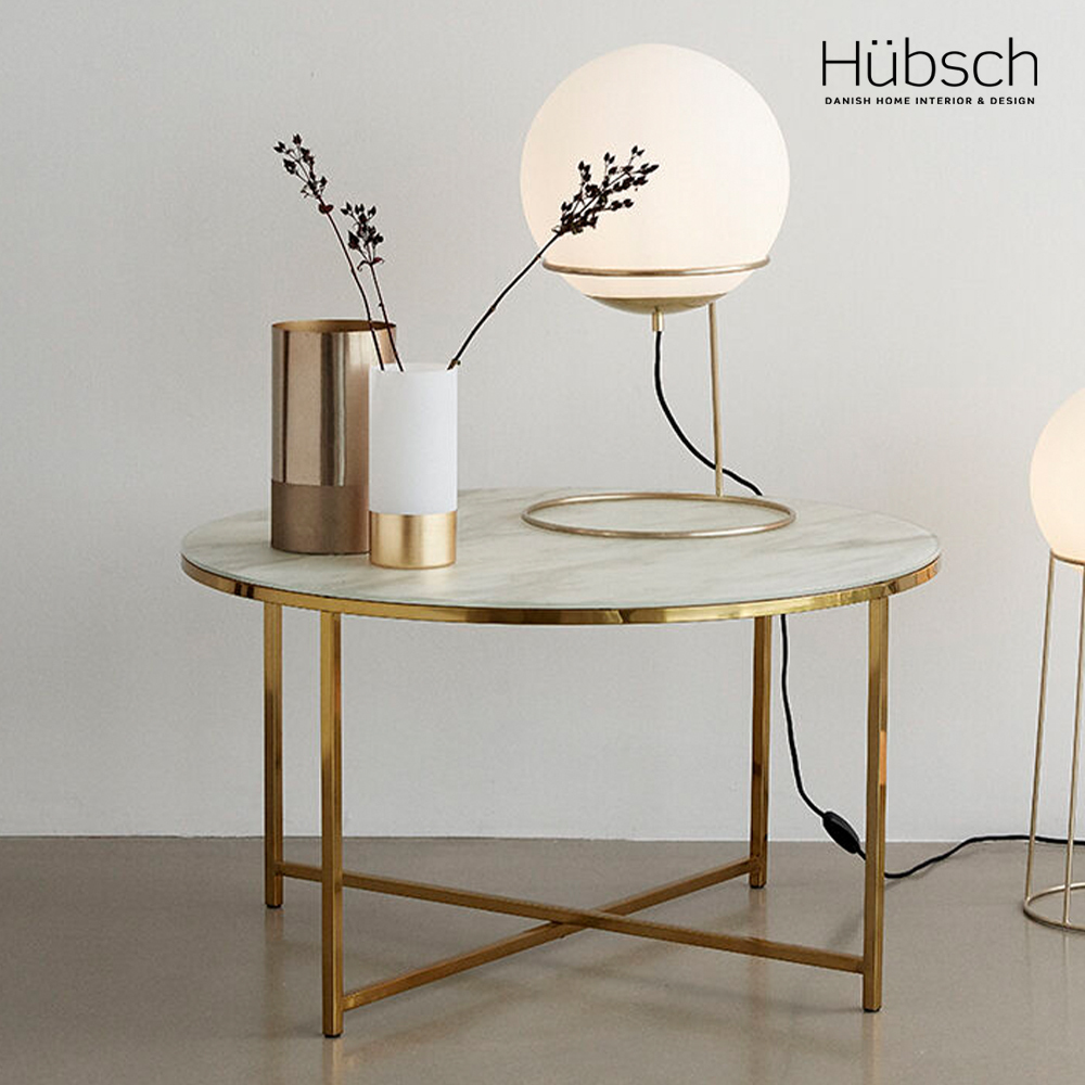 Hübsch-Pond大理石紋玻璃輕奢華時尚茶几桌