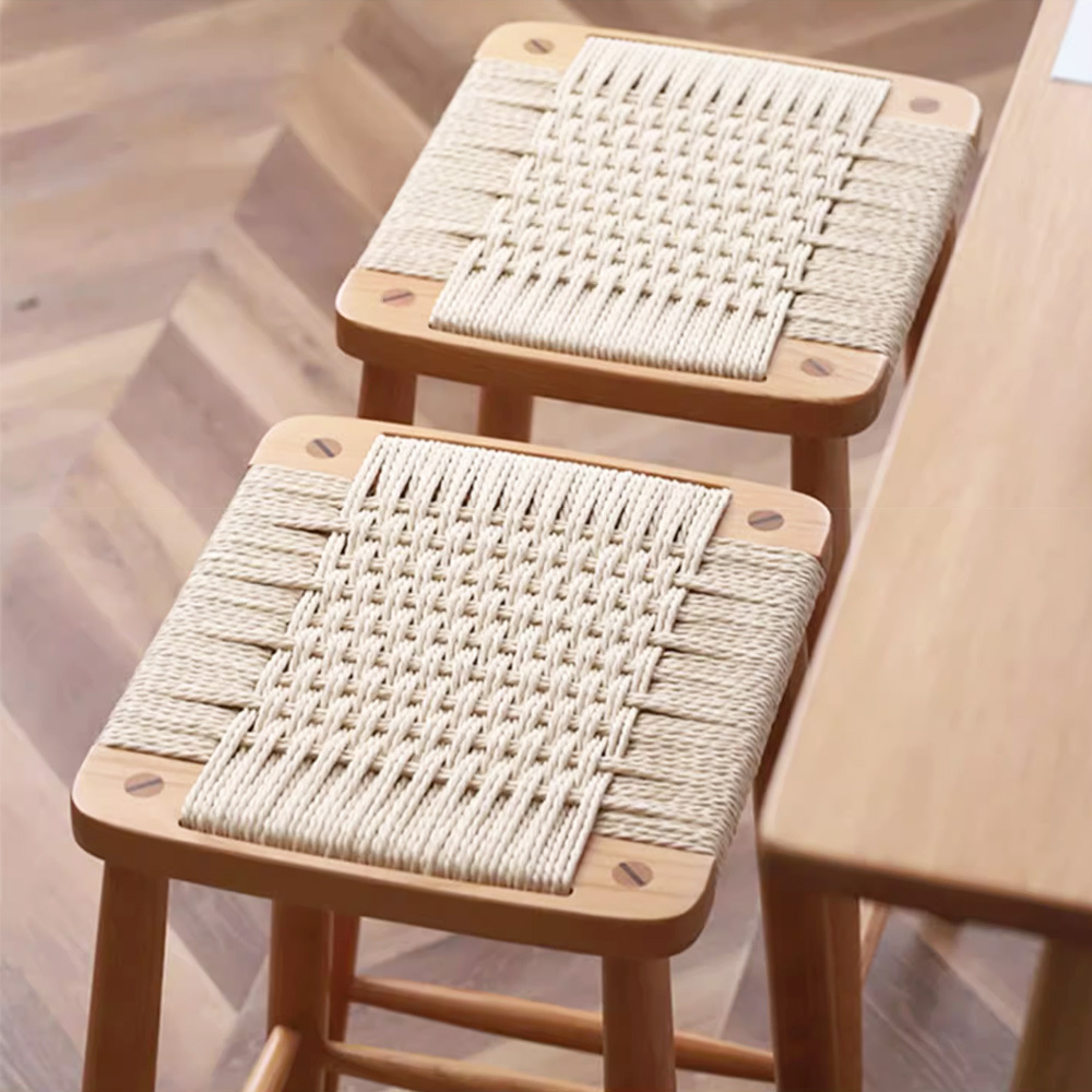 〖特惠款〗藤編實木小方凳 FP-0079