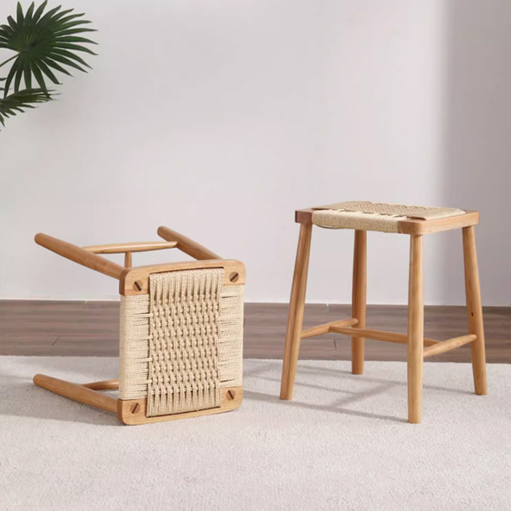 〖特惠款〗藤編實木小方凳 FP-0079