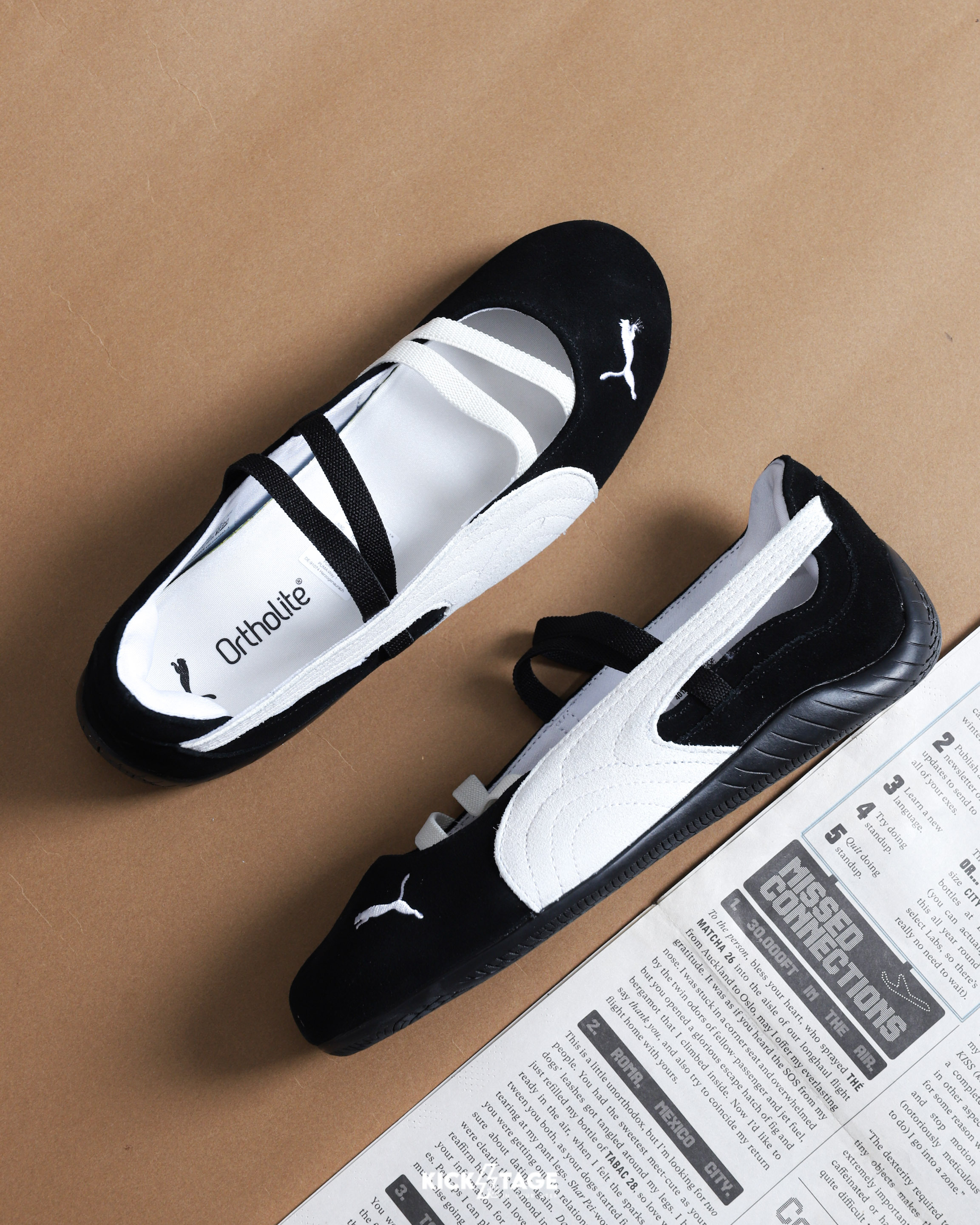 女鞋 PUMA SPEEDCAT BALLET SD WNS 黑白 芭蕾風 麂皮 賽車鞋 瑪莉珍鞋 芭蕾舞鞋【401287-06】ROSEBAL