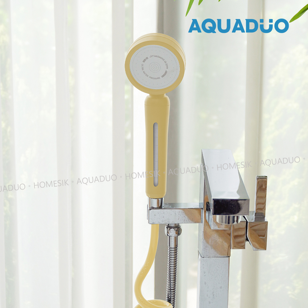 AQUADUO 花系牛油色 除氯增壓沐浴過濾花灑頭 (連濾芯) SF-S580-BT