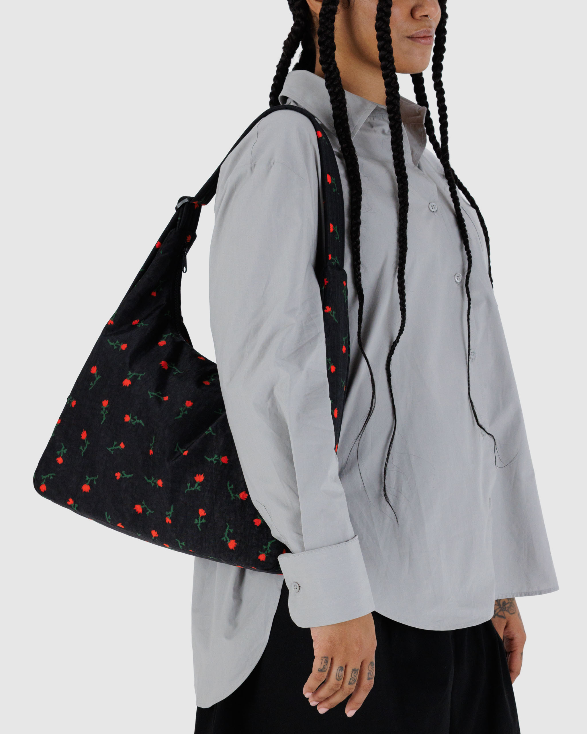 Nylon Shoulder Bag - Painted Wildflower | BAGGU