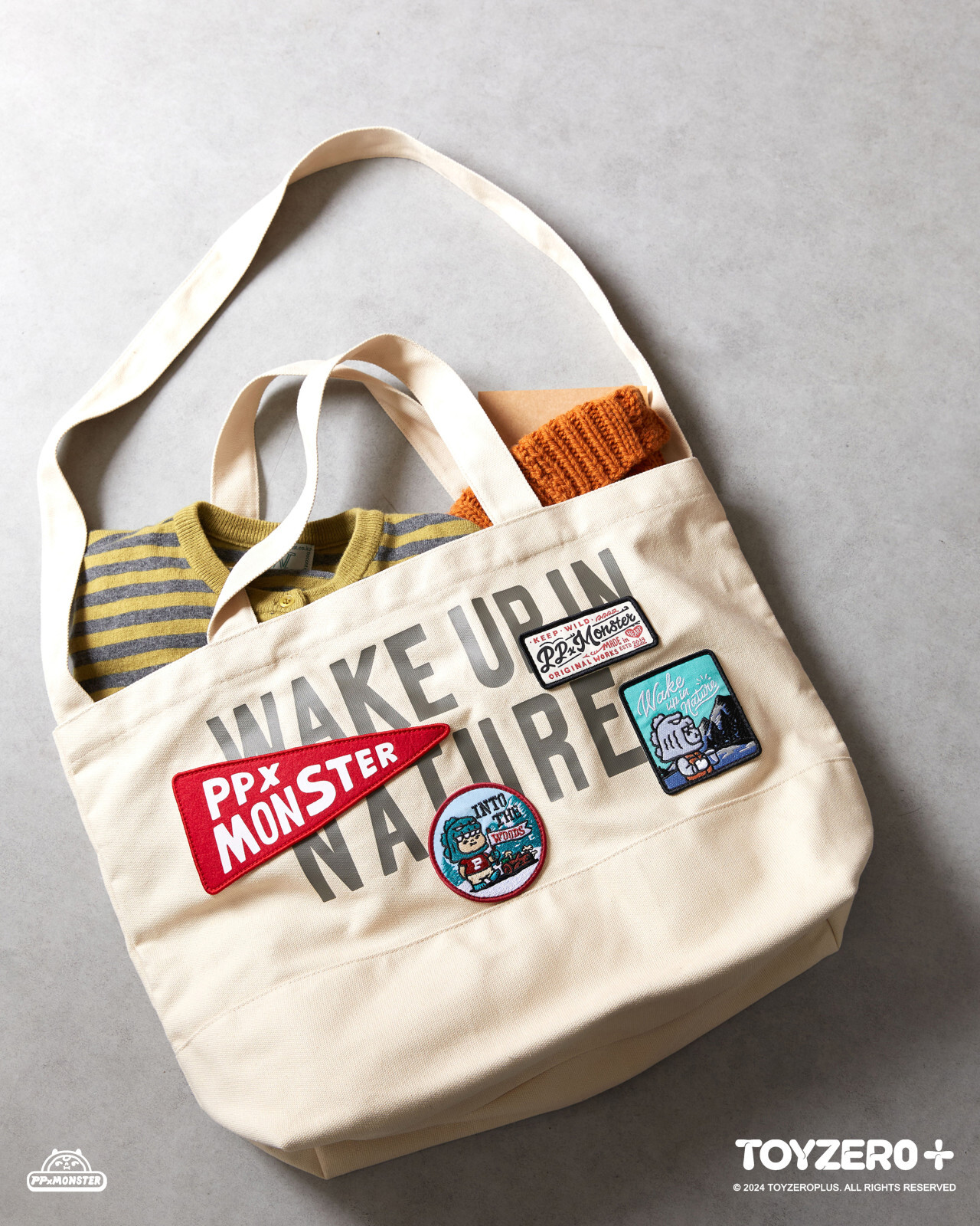PP X MONSTER - 兩用刺繡帆布袋