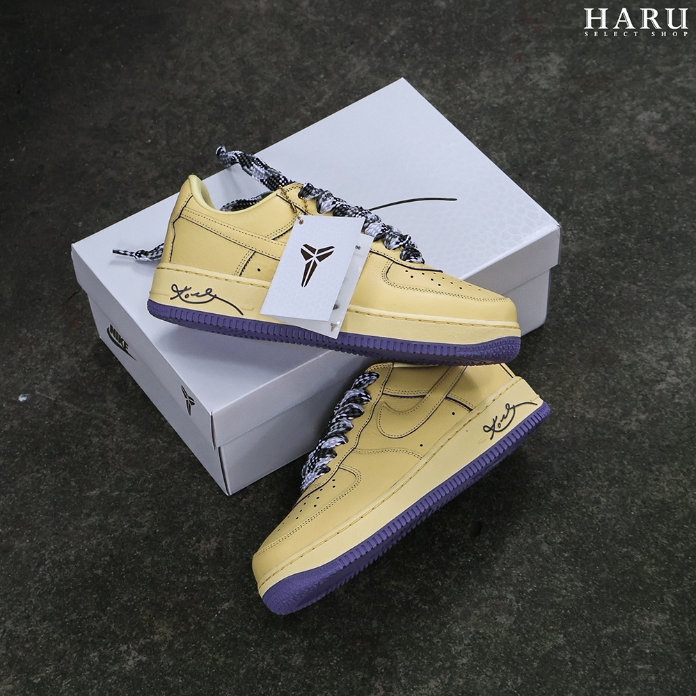 NIKE AIR FORCE 1 PROTRO KOBE BRYANT "Soft Yellow" 紫黃 湖人 AF1 復古休閒鞋 HV9408-700