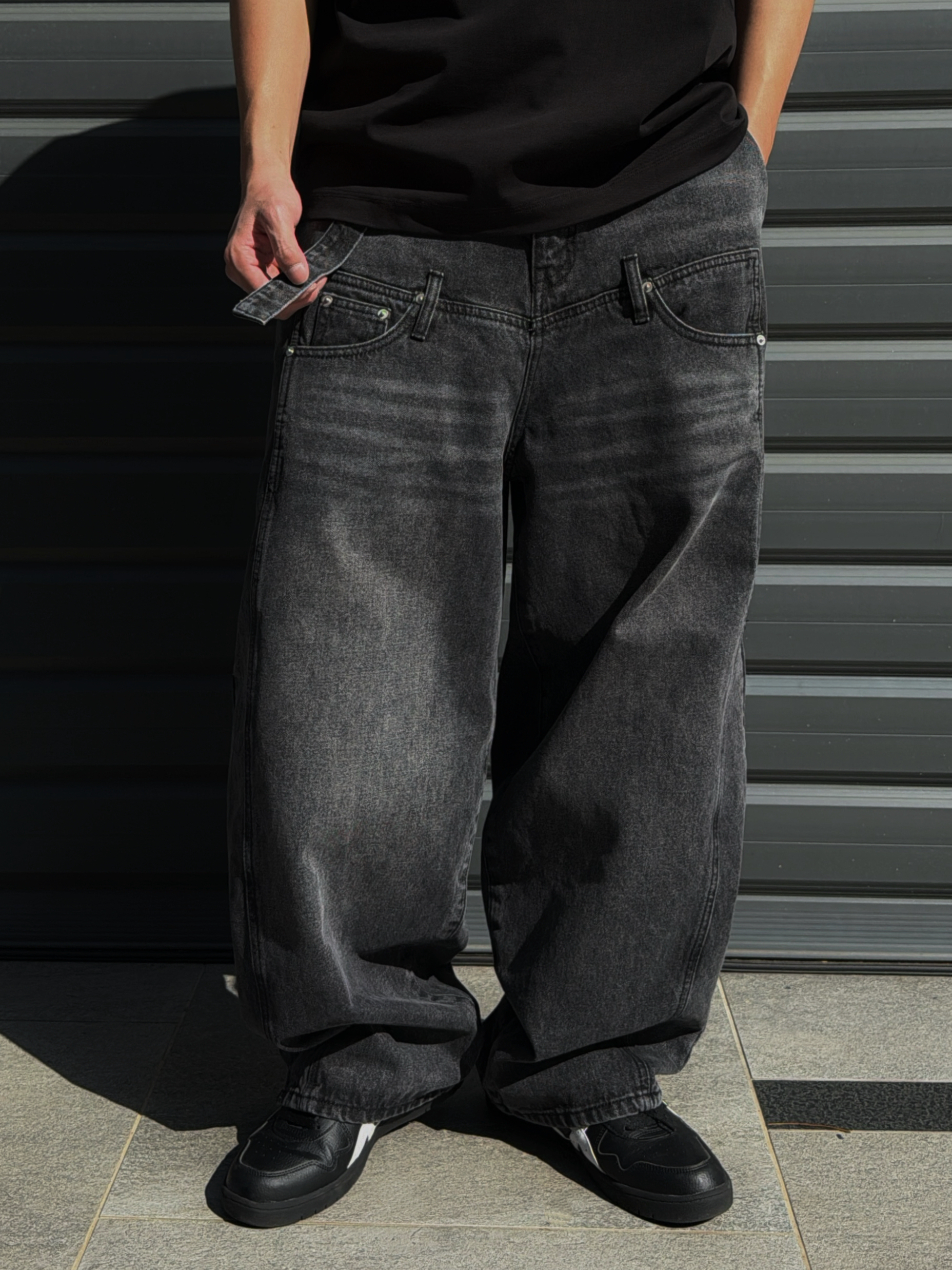 [1atm] 重工-八口牛仔工作褲 (黑)