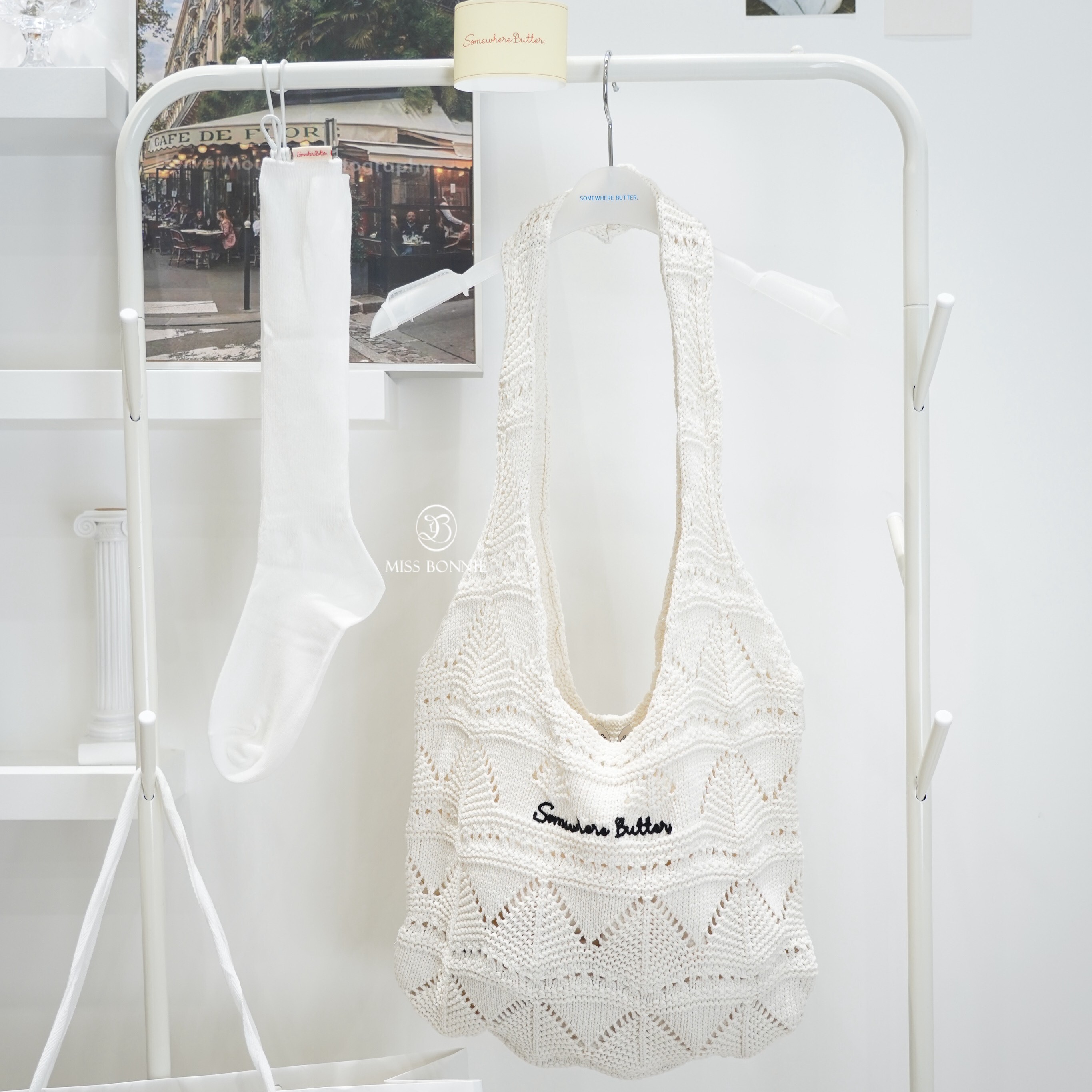 SOMEWHERE BUTTER編織購物袋(共3色)