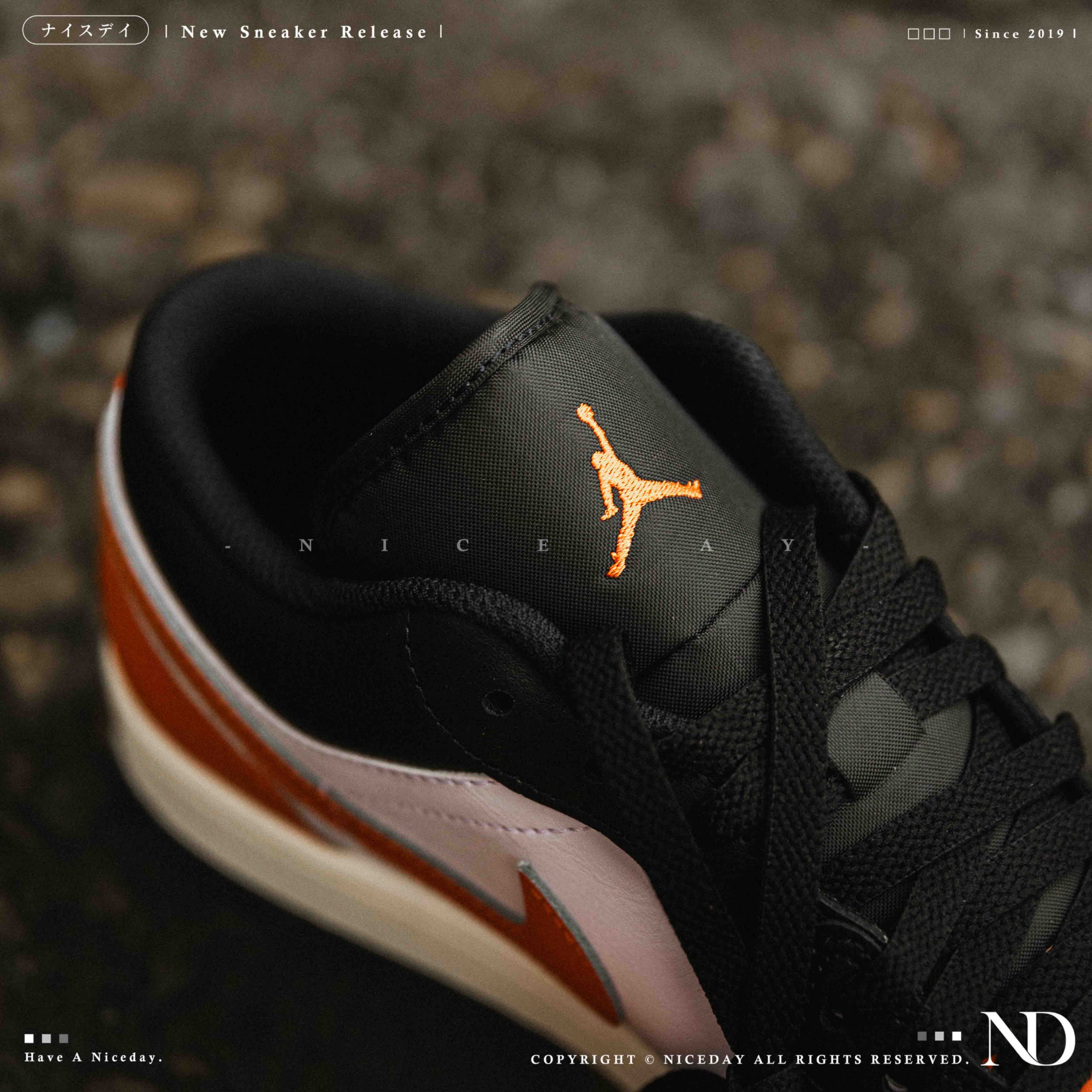 NICEDAY 現貨NIKE AIR JORDAN 1 扣碎黑白橘橘黑低筒男鞋553558-081