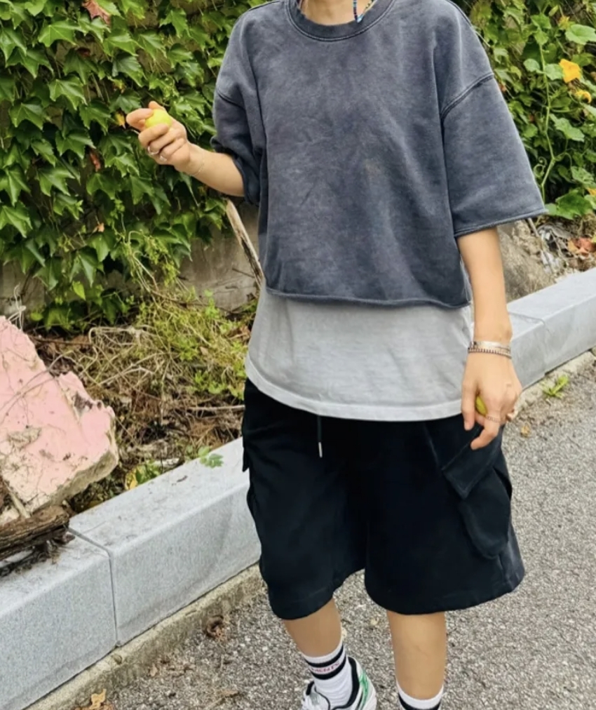 【OWN】Dimitri Black 夏季短褲 休閒 棉褲 工裝 百慕達 薄款 不分男女 灰色 黑色 刷白 ABD4PS01