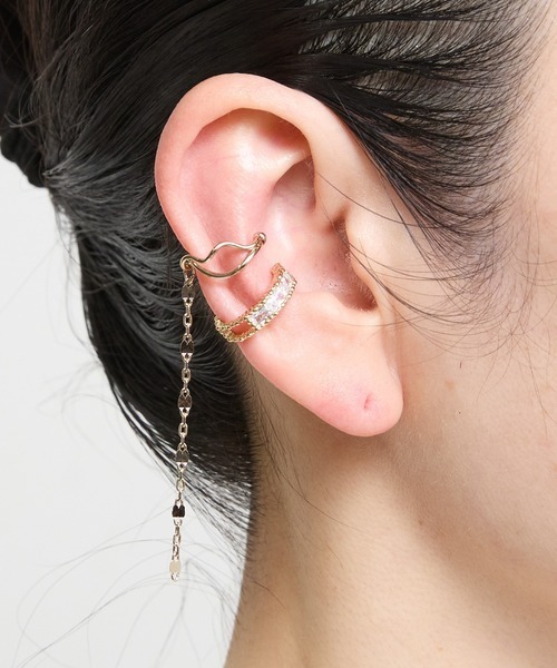 閃石長鏈耳骨夾