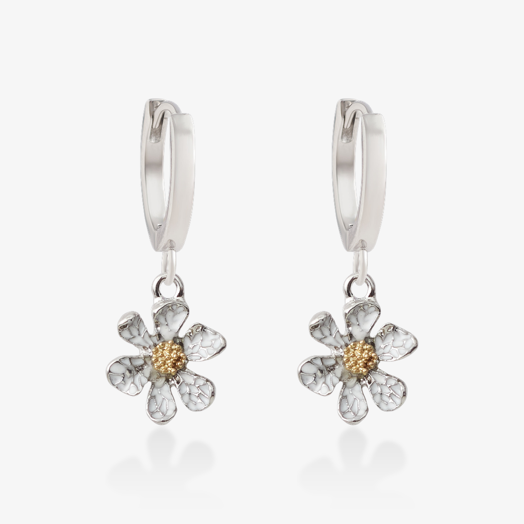 釉彩紋理花朵．吊飾耳環