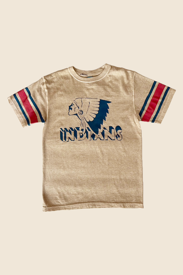 GOOD ON - VINTAGE SLEEVE INDIAN 復古短TEE（拿鐵白）