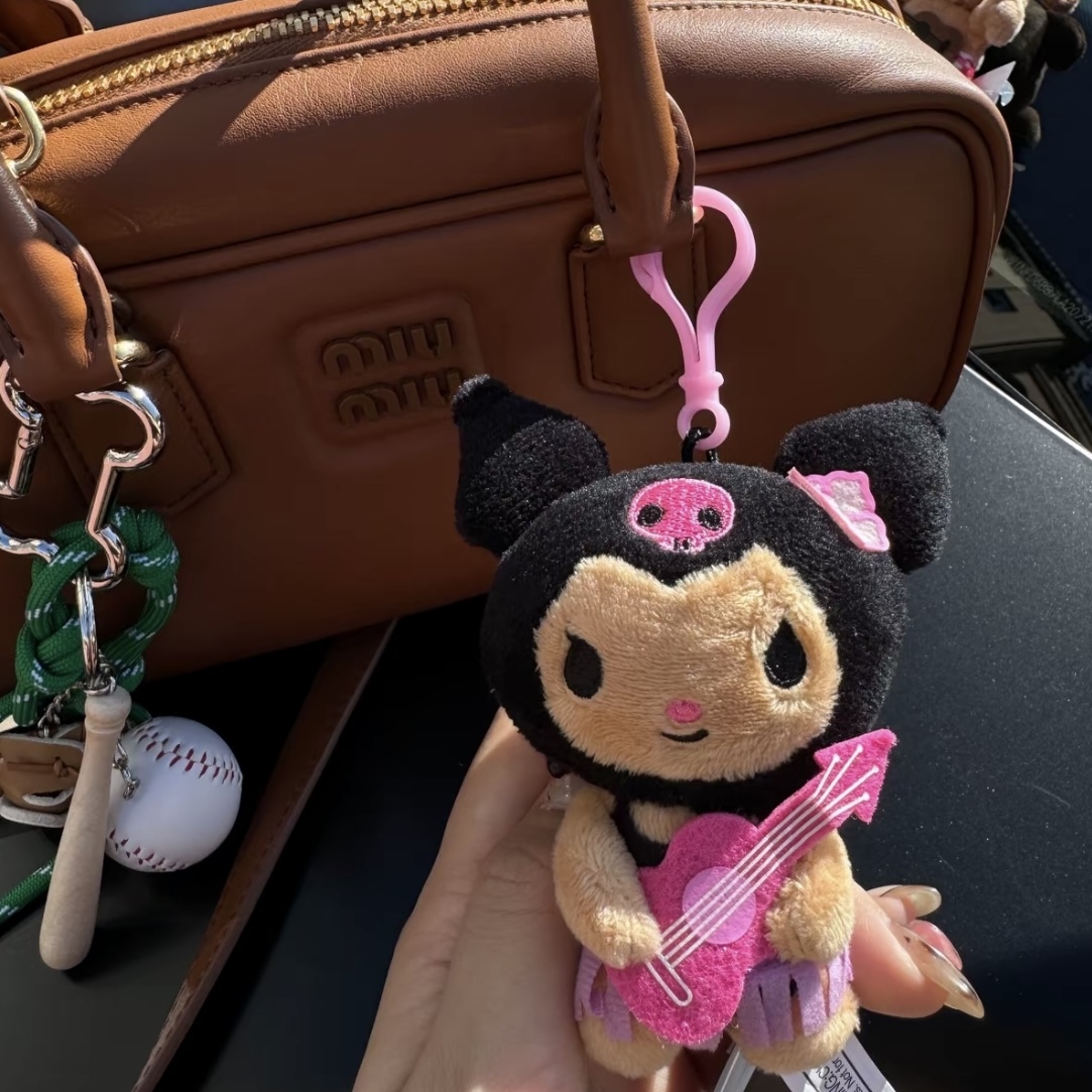 SANRIO 三麗鷗 夏威夷 酷洛米 吉他 黑皮 曬黑 毛絨吊飾 代購