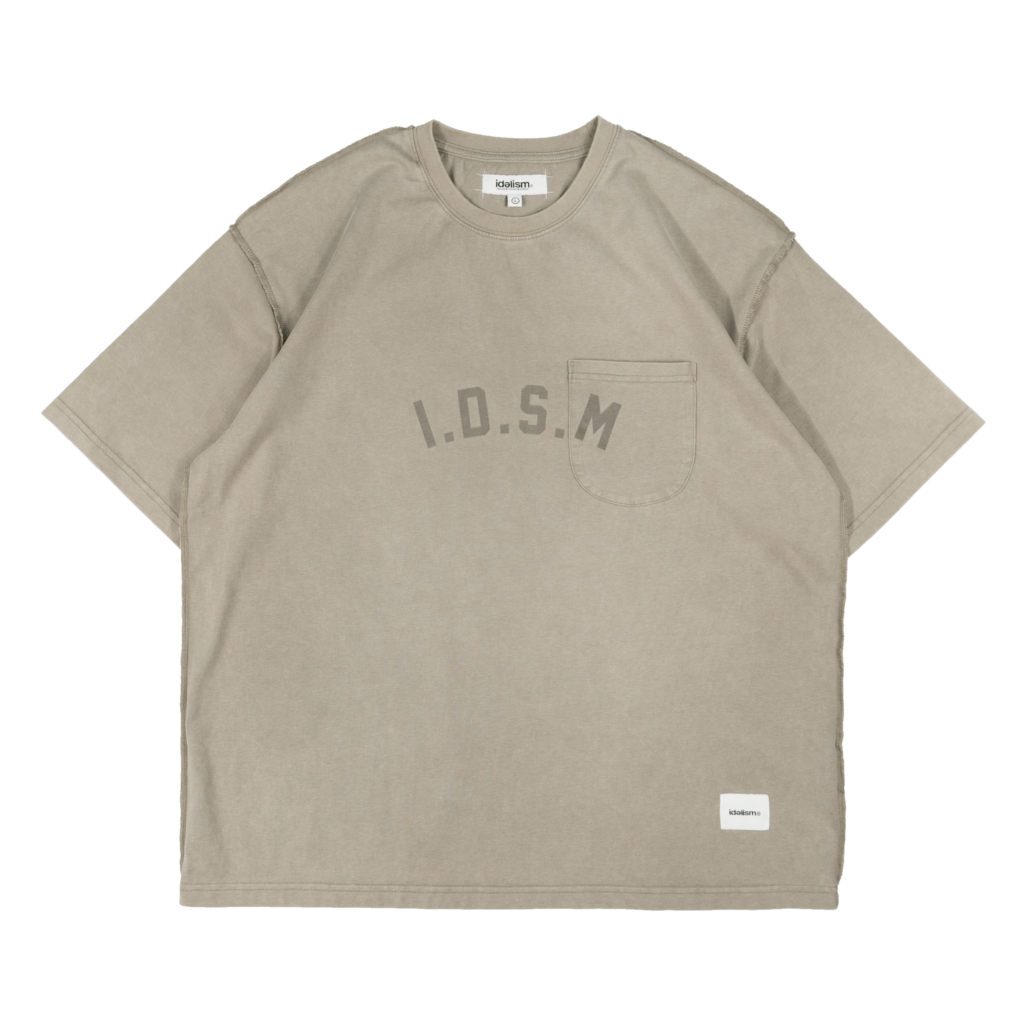 idealism｜ID25004 – Reverse Tee (Sand/Dark Gray)