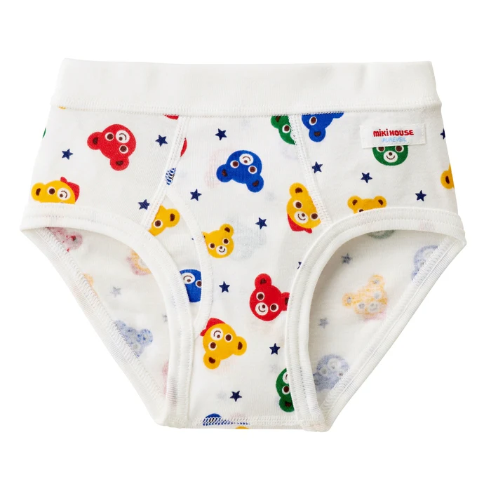 PUREVEIL 普奇熊羅紋針織三角內褲-白