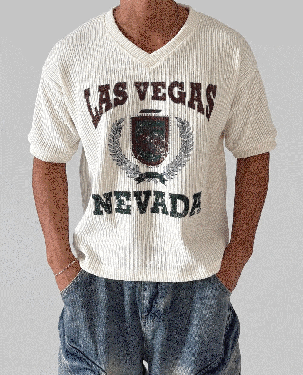 Para 天鵝絨V領短袖上衣