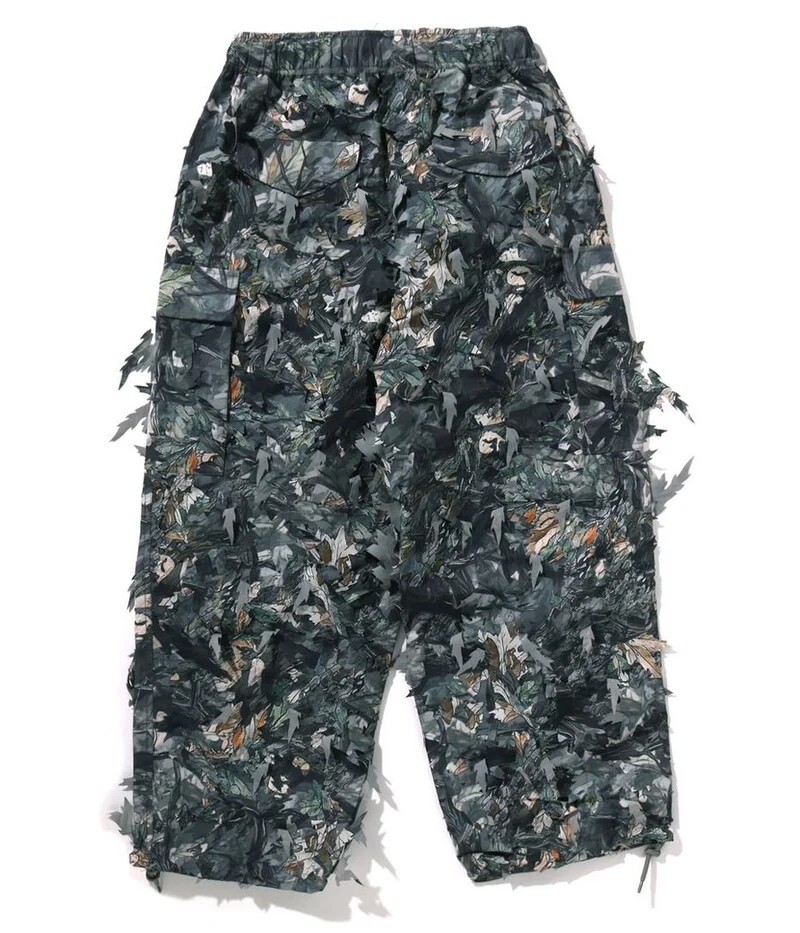 -(B4c04)-A BATHING APE TREE EDGE CAMO LASER CUT RELAXED FIT MILITARY PANTS 吉利服 寬鬆軍褲 樹邊迷彩-1L80152304