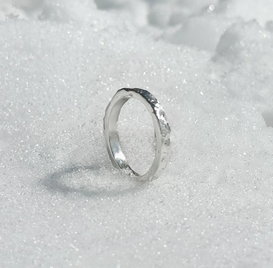 PROJ-ORNMNT 熔岩銀戒10mm