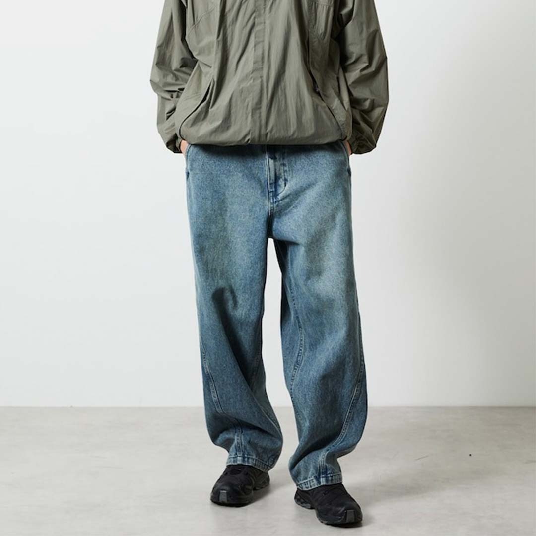 2025SS FREAK'S STORE 曲線 輪廓 扭紋 寬版 錐形 牛仔褲 現貨 1043248901144