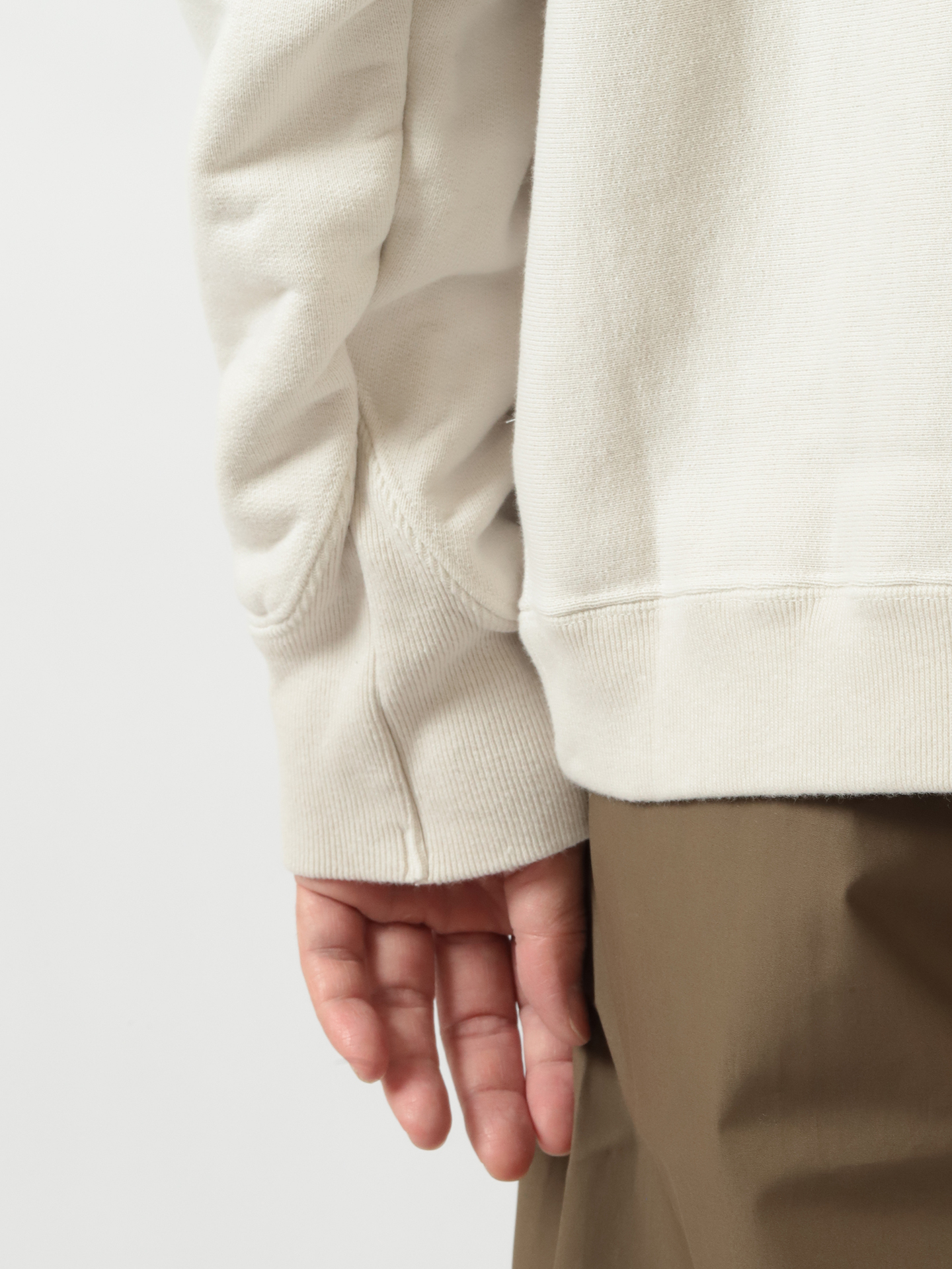 ATON Natural Dyed Urake Oversized Sweat Shirt Light Gra