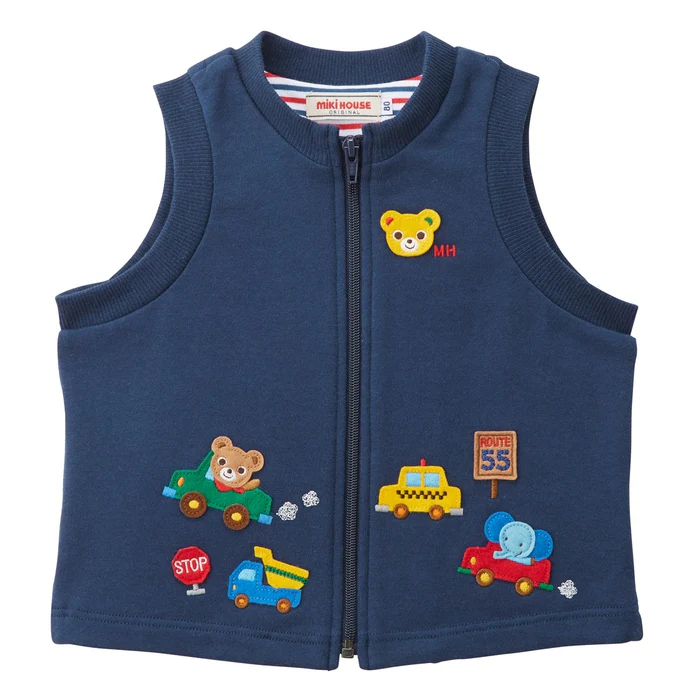 普奇熊開襟背心-藏藍