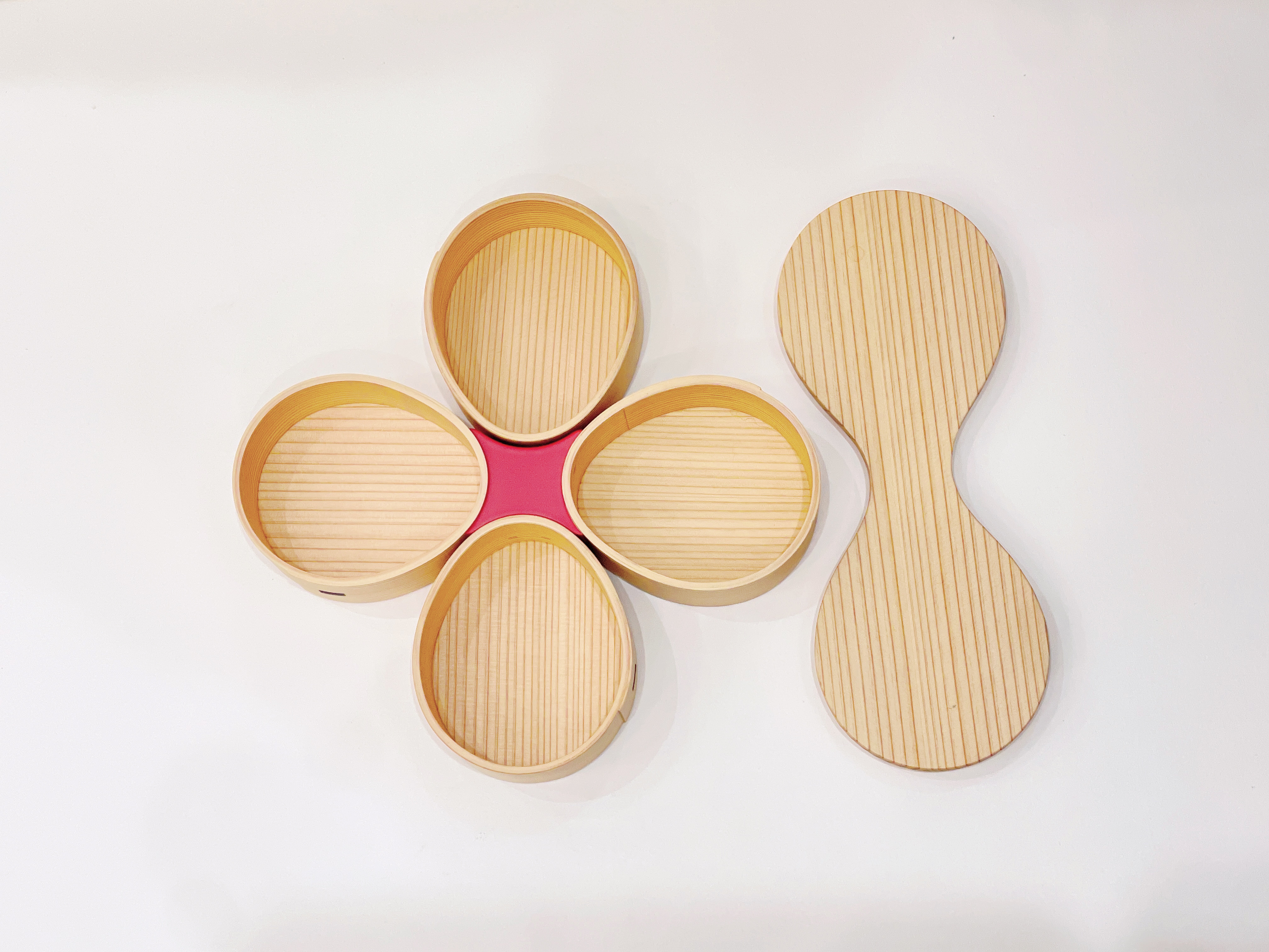 花形雙層（紅色）午餐盒