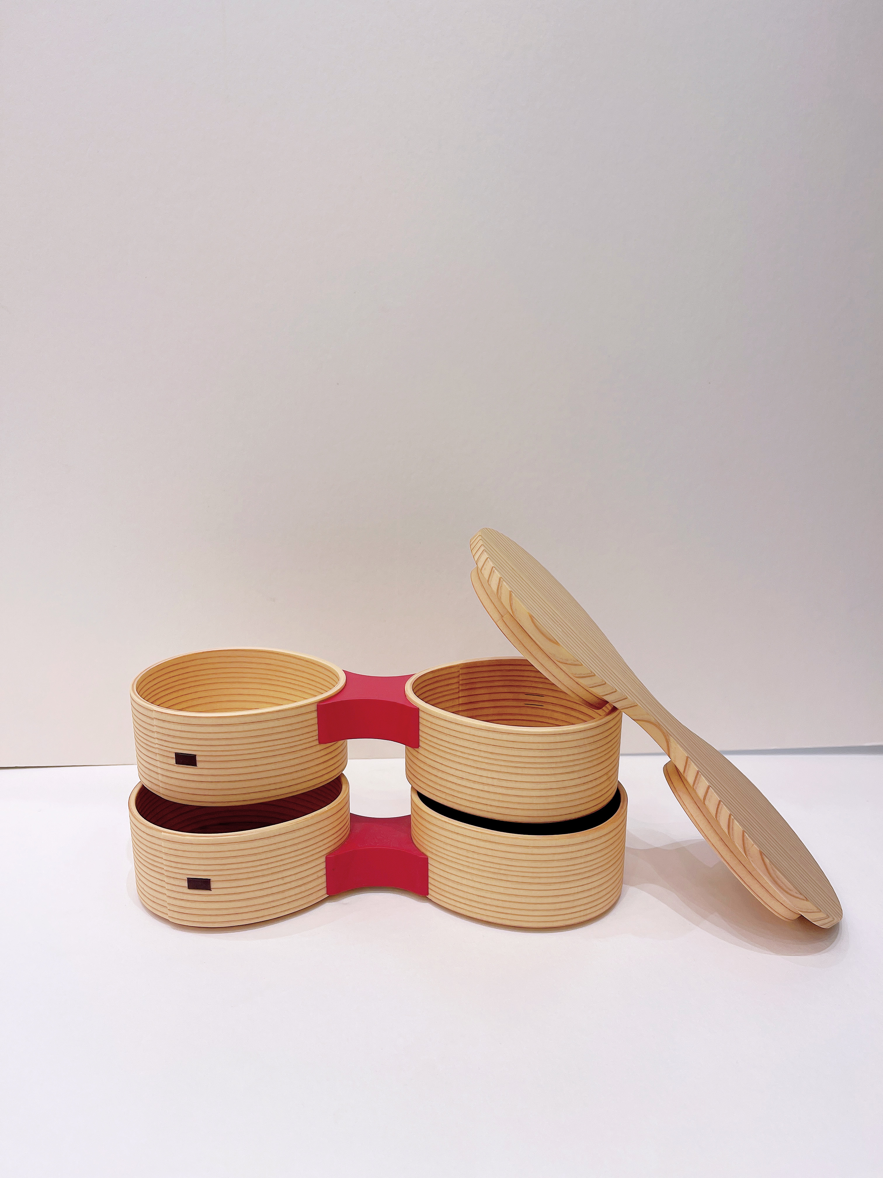 花形雙層（紅色）午餐盒