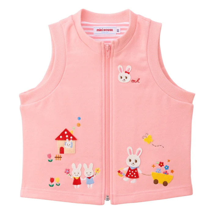 舞颯兔開襟背心-粉紅