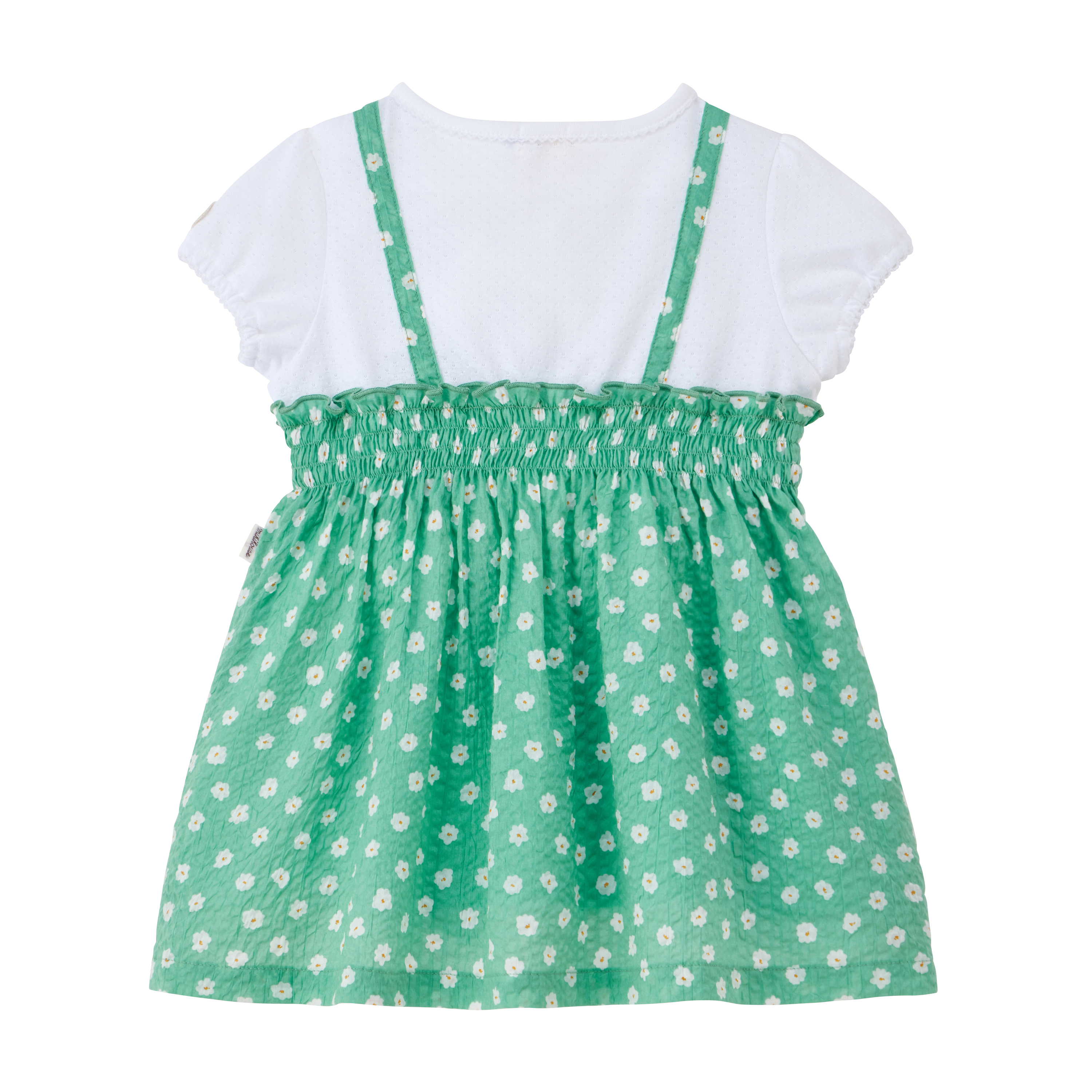 背心洋裝-冰綠色&白